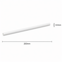 Pailles à boire droites en plastique jetables avec logo personnalisé, 203x6.0mm, paquet en vrac pour les cafés, les fast-foods et les plats à emporter