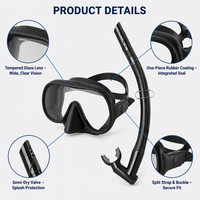 Masque de plongée ZMZ DIVE Factory noir pour adulte, nouveau style, ensemble de plongée en apnée et de plongée libre pour hommes, certifié CE, en silicone
