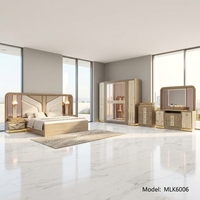 Ensemble de meubles de chambre à coucher turques modernes en bois, lit king size, suite de luxe pour la maison et l'hôtel, vente en gros à Foshan
