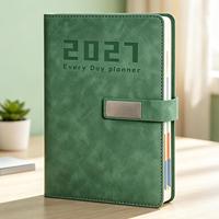 Agenda hebdomadaire et mensuel OEM Premium 2027 en anglais, français et espagnol, carnet de notes avec couverture en PU, journal avec LOGO