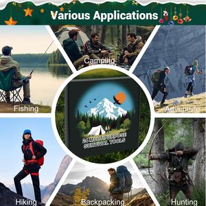 Kit de Supervivencia para Campamento al Aire Libre de 24 <span class=keywords><strong>D</strong></span>ías y Calendario de Adviento, Caja Misteriosa con Gadgets, Regalo Sorpresa Navideño - Product Image 2