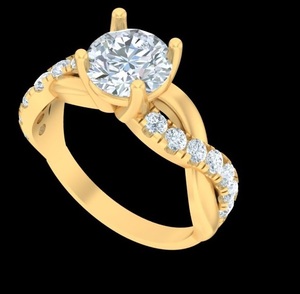 Trendy 18K Solid Yellow Gold Engagement Anniversary Ring <b>Fine</b> <b>Jewelry</b> <b>Set</b> Lab Grown Diamond Gold Plating Perfect Gift for Her - Product Image 3