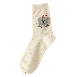 Women Crew <b>Socks</b> Cotton Blend Breathable Sweat Absorbing Cartoon Dot Pattern Mid Calf <b>Socks</b> For Spring Autumn <b>Winter</b> - Product Image 5