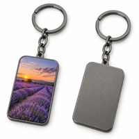 Porte-clés personnalisé en métal durable avec photo de lavande, logo sur mesure, cadeau promotionnel direct usine, fabricant en gros