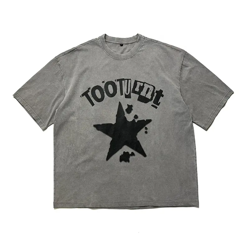 Maglietta di cotone 100% con logo di personalizzazione vintage designer acid wash magliette corte pesanti dtg
