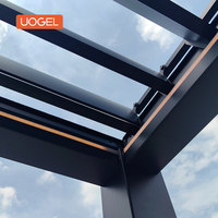 Pergola à lames orientables UOGEL M4-S en alliage d'aluminium 6063-T6 pour extérieur, imperméable, manuelle, avec revêtement poudré