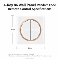 Panel de Interruptores Inteligente con Control Remoto Inalámbrico de 86 mm, Transmisor RF Montado en Pared para Iluminación y Electrodomésticos