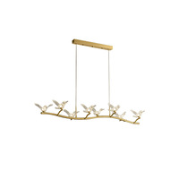 Candelabros de escritorio delantero de cobre para restaurante, lámpara colgante de lujo, diseño de luces Led