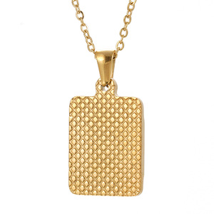 Collar con Colgante de Letra Cuadrada de Acero Inoxidable Chapado en Oro de 18K para Hombre, Collar con Letra Inglesa Mayúscula de Acero Inoxidable - Product Image 1