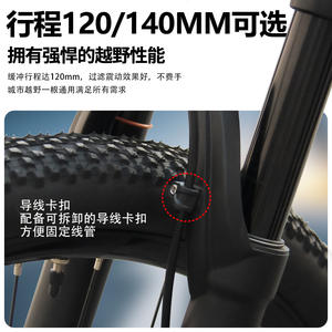 Fourche avant de vélo de montagne Bolany ZLA258 34 mm à suspension pneumatique avec réglage du rebond - Product Image 5