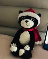 Jelly Cat Jouet en peluche de Noël Grande poupée de chat noir Unisexe Tous âges Fabriqué en peluche ultra-douce Remplissage en coton PP