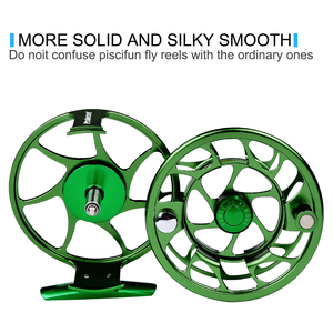 Moulinet de <span class=keywords><strong>pêche</strong></span> à la mouche 3 + 1 BB, roue de <span class=keywords><strong>pêche</strong></span> à la mouche de couleur verte, CNC, coupe à la Machine, grand arbre, moulage sous pression, moulinet en aluminium - Product Image 4