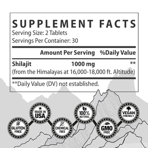 OEM Marque Privée 100% Pur Biologique 60 Comprimés 1000mg Extrait de Shilajit de l'Himalaya en Comprimés Riche en Acide Fulvique et en Oligo-éléments - Product Image 6