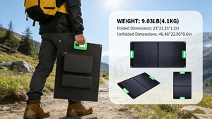 Panel Solar Plegable de Silicio Monocristalino de 100W, 18V, IP65, Resistente al Agua, Certificado TUV, Cargador Portátil de Alta Eficiencia Compatible - Product Image 6