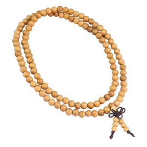 Cuentas de Oración Budistas de Madera de Durazno, 108 Cuentas, Pulidas a Mano, Naturales, para Ceremonias Religiosas, Joyería Unisex - Product Image 4
