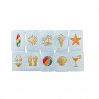 Tuiles de Mahjong en Acrylique Doré Métallisé 5 mm Effet Mica Marbré – Ensemble de Mahjong de Collection pour Passionnés et Collectionneurs