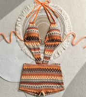 BAJU RENANG 2 Warna Motif Bintang Laut Besar Kerah V Dalam Seksi Wanita Model Boy Short Satu Potong