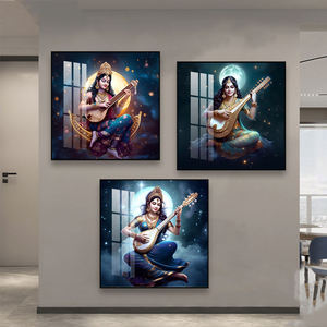 Hiện đại trang trí trừu tượng Ấn Độ thần Shiva chân dung áp phích in ấn hiện đại vải sơn trang trí khung vải tường nghệ thuật - Product Image 3