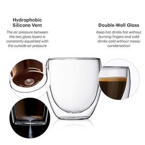 Aeofa <span class=keywords><strong>verres</strong></span> à expresso à <span class=keywords><strong>double</strong></span> <span class=keywords><strong>paroi</strong></span> tasse en verre borosilicate à <span class=keywords><strong>double</strong></span> <span class=keywords><strong>paroi</strong></span> résistant à la chaleur tasse à café en verre à <span class=keywords><strong>double</strong></span> <span class=keywords><strong>paroi</strong></span> - Product Image 4