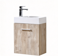 Ensemble de meuble-lavabo mural moderne pour salle de bain, vasque en céramique, armoire en MDF, miroir LED