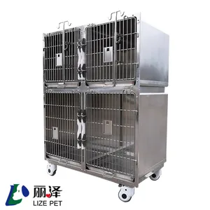 Wholesale pet foster stainless steel heavy duty cat cage for pet hospital