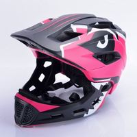 Casque de vélo et de patinage portable pour enfants, avec visière intégrale et mentonnière amovible