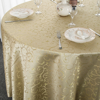 Nappe de Table ronde en feuille d'or, nappe de Table ronde de Restaurant pour fête de mariage, Table ronde en relief en Polyester technique