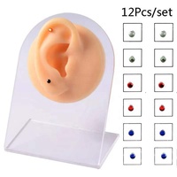 12 pièces/ensemble cristal magnétique goujon boucle d'oreille aimant nez lèvre goujon pour unisexe Non Piercing Tragus aimant nez goujon