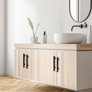 Modern Minimalist Stainless Steel Cabinet Handles <b>Black</b> Bar Style For Wardrobes And Storage Cabinets - Product Image 1