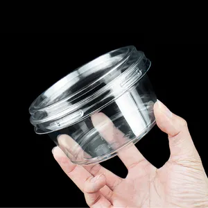 Disposable 12oz Plastic Container For Fruit Salad Dessert Snacks Packaging Cup With Lid PET Deli Bowl Food Storage Container