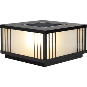 Jensj 40Cm Outdoor Ip65 Vierkante Zonnepoort Stijl Lamp Led Lichtbron Voor Tuin & Villa Kolom Poort Kleurveranderend Ontwerp