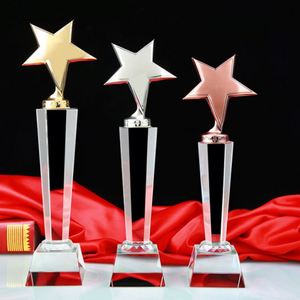 Hot Selling Wholesale Customized, K9 Business Gifts Crystal Trophy Star Crystal Awards/ - Product Image 1