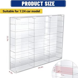 1:24 Diecast hiển thị trường hợp rõ ràng Acrylic Đồ chơi mô hình xe hiển thị trường hợp, treo tường đua xe bánh xe kệ lưu trữ - Product Image 3