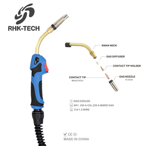 RHK <span class=keywords><strong>CE</strong></span> Giấy Chứng Nhận MB24 <span class=keywords><strong>Gas</strong></span> Làm Mát 3M 4M 5M 250Amp <span class=keywords><strong>Gas</strong></span> Làm Mát Bằng CO2 MIG Hàn <span class=keywords><strong>Torch</strong></span> Với Euro Adapter - Product Image 2