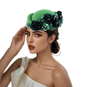 Chapeau Turban Vintage en Feutre pour Femme, Fascinator de Cérémonie avec Fleur, Béret Doux pour Dames, Idéal pour Fête et Chapeau d'Hôtesse de l'Air - Product Image 4