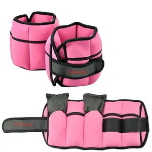 Wholesale High Quality 1kg 2kg 3kg Waterproof Iron Sand Removable Adjustable Pink Neoprene Arm Leg Wrist Ankle Weights