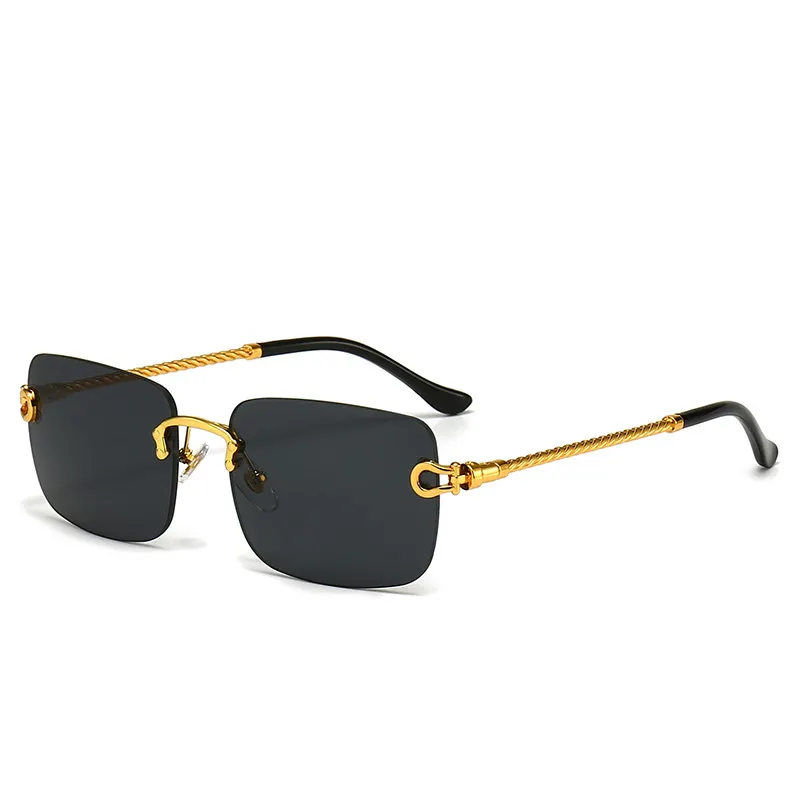 Occhiali da sole da donna personalizzati con taglio a diamante logo occhiali da sole senza montatura occhiali da sole firmati di lusso da uomo top brand stylish 2023 men shades