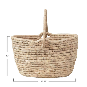 Cestas tejidas hechas a mano ecológicas con diseño de hoja de fecha moderna, multifunción, personalizable, Color Natural, cocina, sala de estar directa - Product Image 4