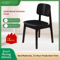 Chaise en bois massif de style nordique minimaliste vintage avec accoudoirs et assise rembourrée pour la maison et les restaurants ; Chaise de style japonais