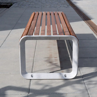 Banc en bois personnalisé pour l'extérieur, résistant à l'eau, sièges de jardin modernes, banc d'attente public pour parc
