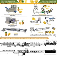 Automatische ananas-schilmachine X5 3-in-1: schillen, snijden, top, staart en ogen verwijderen, 1200 stuks/uur voor industriële fruitverwerkingsinstallaties, CE-gecertificeerd