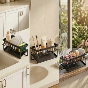 Escurridor multiusos rectangular de secado rápido, organizador de almacenamiento para fregadero, cocina, baño y alféizar de ventana - Product Image 1