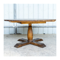 Table ronde en bois rustique de style farmhouse pour hall d'hôtel et réceptions en plein air, tables de banquet robustes et démontables