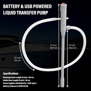 Pompe de transfert portable diesel/essence, alimentée par batterie DC, basse pression, 3,2 GPM (12 LPM), pompe d'aspiration pour l'arrosage - Product Image 1