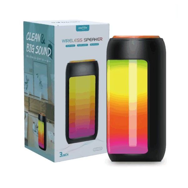 For 5.0 Wireless Speaker 3 Inch RGB LED Light Plastic Design Rechargeable Battery Full-Range Sound Button Control