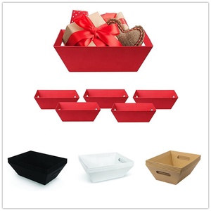 Atacado personalizado de vinho de natal, embalagem de papel caixa de papelão cesta de armazenamento vazio cesta de presente - Product Image 4