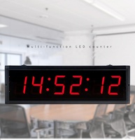 Produsen Olahraga Olahraga Cahaya HITAM Plug Detik Stopwatch Hitung Mundur 3 Inci Led Digital Besar Jam Dinding Dipasang Timer Gym