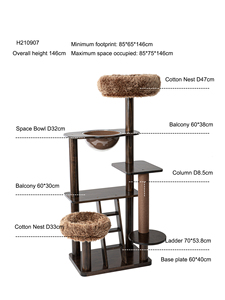 Árbol para Gatos Moderno y Ecológico de Múltiples Niveles con Pilar de Papel y Juguetes de Peluche para Gatos de Interior - Product Image 3