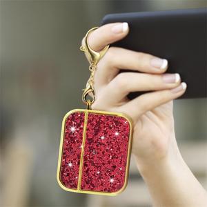 Funda protectora con purpurina para auriculares <span class=keywords><strong>Apple</strong></span> AirPods Pro, Funda de cuero con correa de mano - Product Image 3