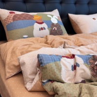 Ensemble de literie imprimé de dessins animés mignons en coton pur 100% de qualité supérieure 200TC, 4 pièces, ensemble de housse de couette moderne et douce pour la chambre des garçons et des enfants